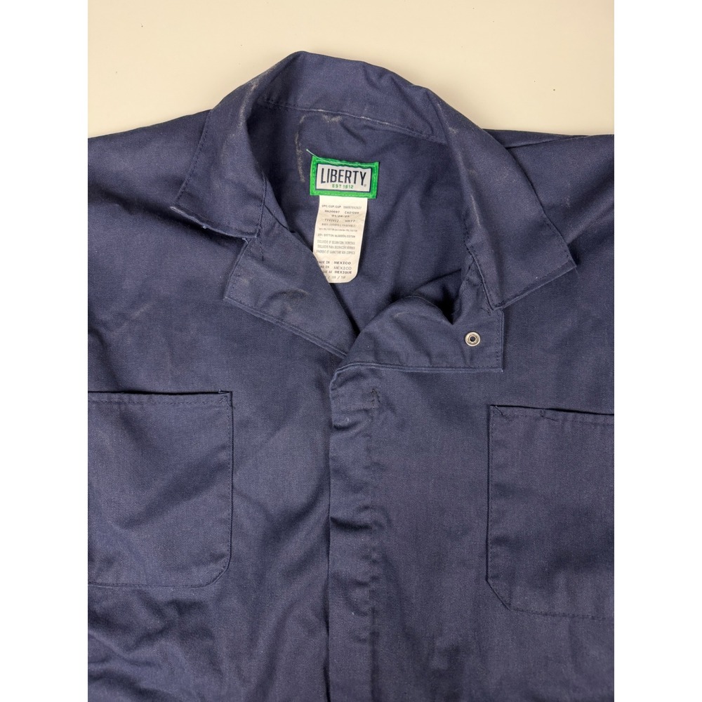 Liberty Mens Navy Blue Long Sleeve Utility Workwear Coveralls Size XLR